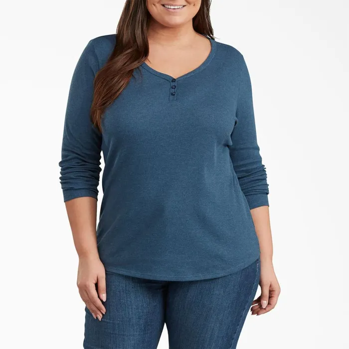 Dickies Work Tops Women039s Plus Henley Long Sleeve Shirt Dark Denim Blue Dark Denim Blue dmd 8211 Women Dickies Work Tops Women039s Plus Henley Long Sleeve Shirt Dark Denim Blue Dark Denim Blue dmd 8211 Women