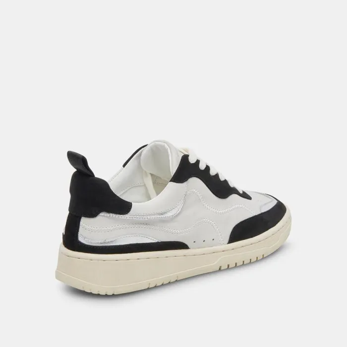 Dolce Vita Adella Sneakers White Black Leather Women Sneakers
