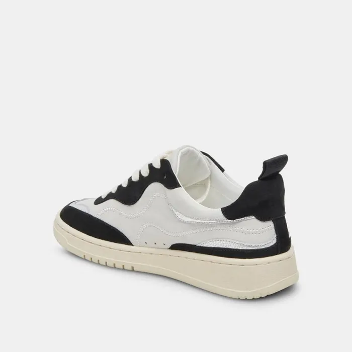 Dolce Vita Adella Sneakers White Black Leather Women Sneakers