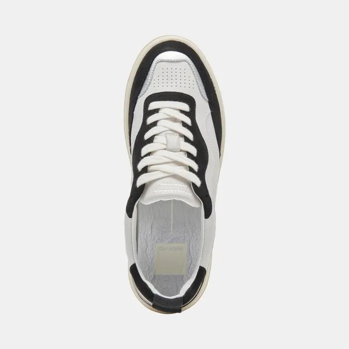 Dolce Vita Adella Sneakers White Black Leather Women Sneakers