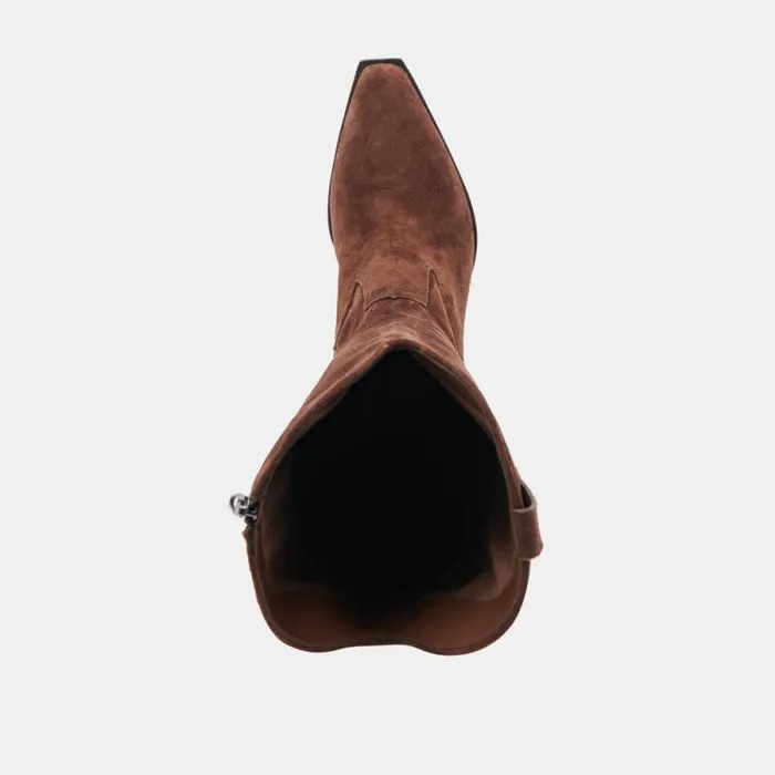 Dolce Vita Ariana Wide Calf Boots Dk Brown Suede Women Boots and Booties