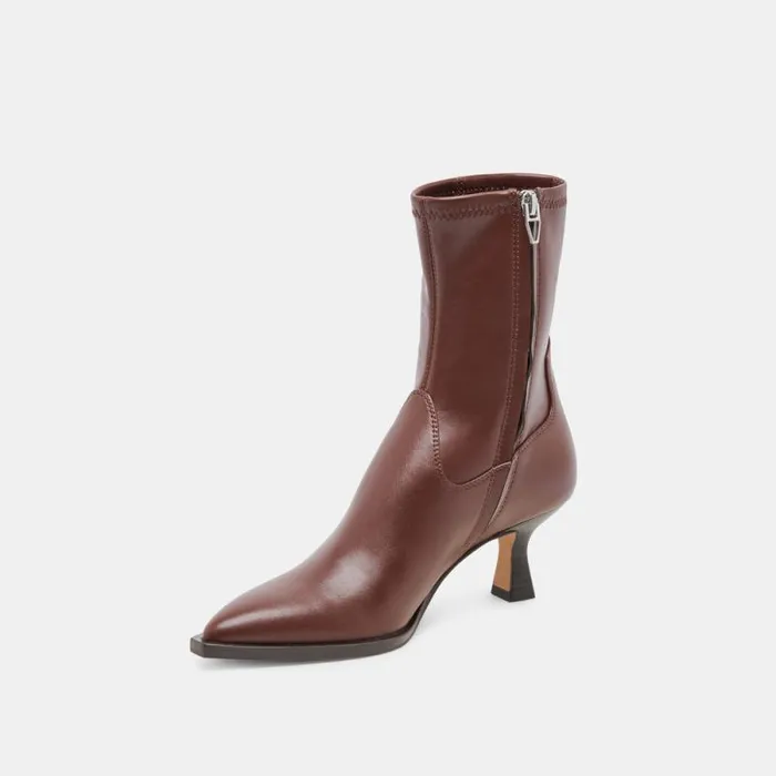 Dolce Vita Arya Wide Calf Boots Chocolate Leather Women Boots and Booties
