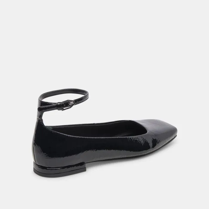 Dolce Vita Ashya Ballet Flats Midnight Crinkle Patent Women Flats and Loafers