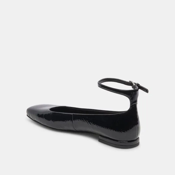 Dolce Vita Ashya Ballet Flats Midnight Crinkle Patent Women Flats and Loafers