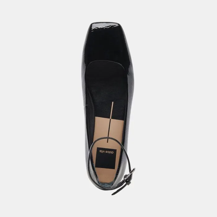 Dolce Vita Ashya Ballet Flats Midnight Crinkle Patent Women Flats and Loafers