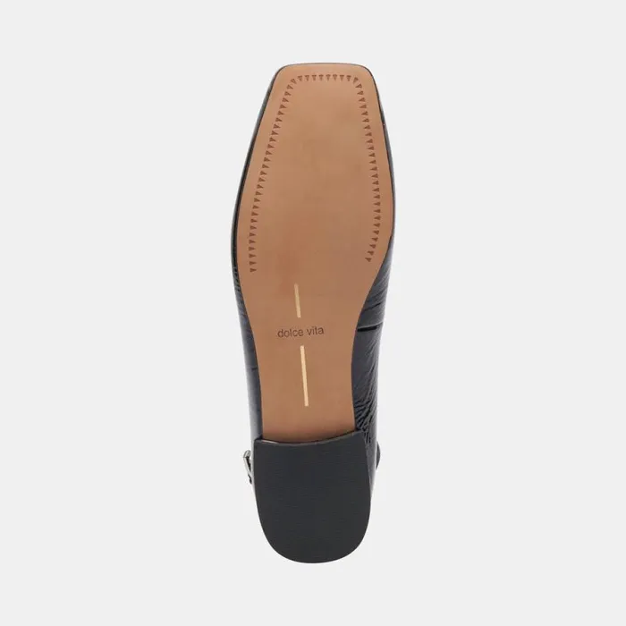 Dolce Vita Ashya Ballet Flats Midnight Crinkle Patent Women Flats and Loafers