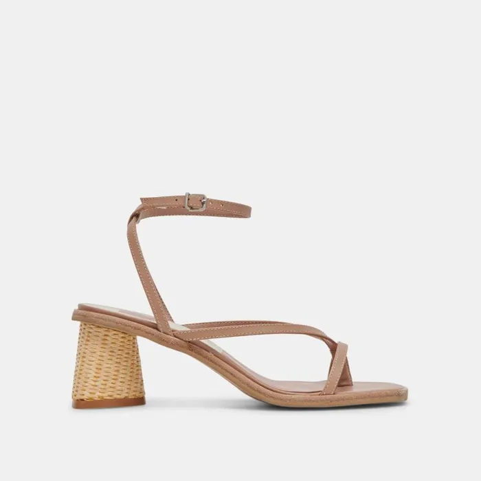 Dolce Vita Banita Sandals Cafe Leather Women Heels