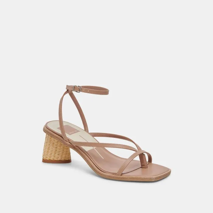 Dolce Vita Banita Sandals Cafe Leather Women Heels