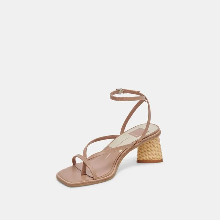 Dolce Vita Banita Sandals Cafe Leather Women Heels