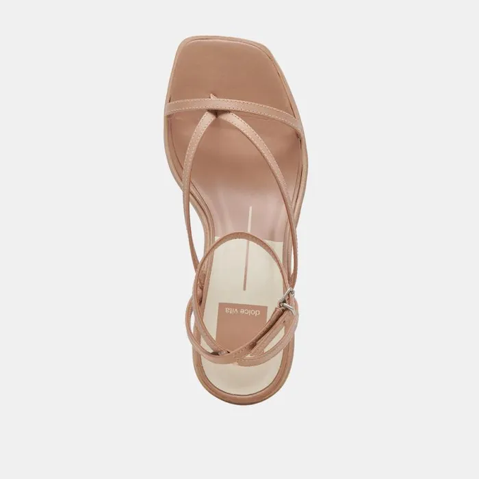Dolce Vita Banita Sandals Cafe Leather Women Heels