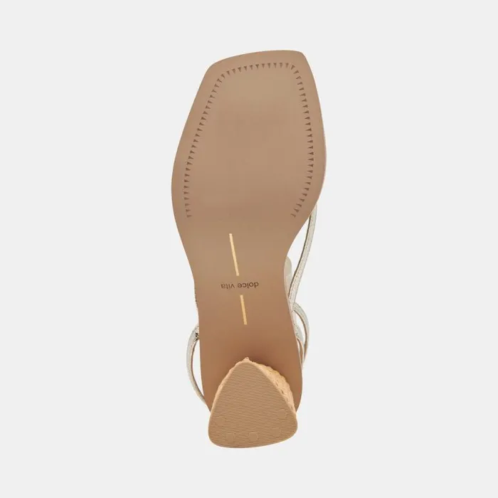 Dolce Vita Banita Wide Sandals Light Gold Crackled Stella Women Sandals