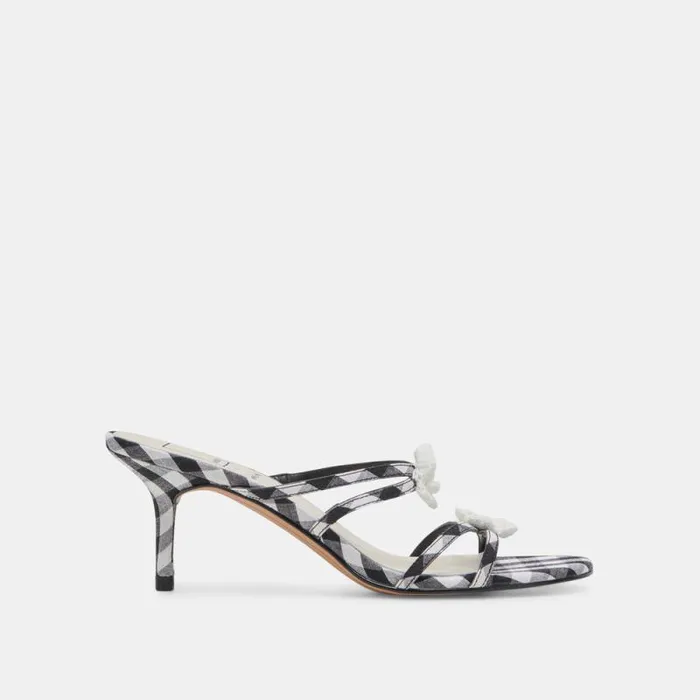 Dolce Vita Bete Heels Black White Gingham Women Heels