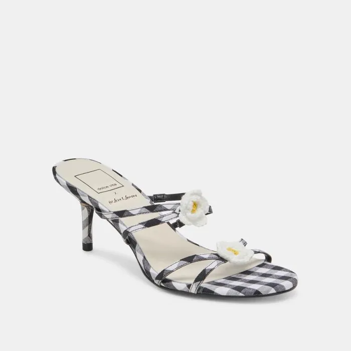 Dolce Vita Bete Heels Black White Gingham Women Heels
