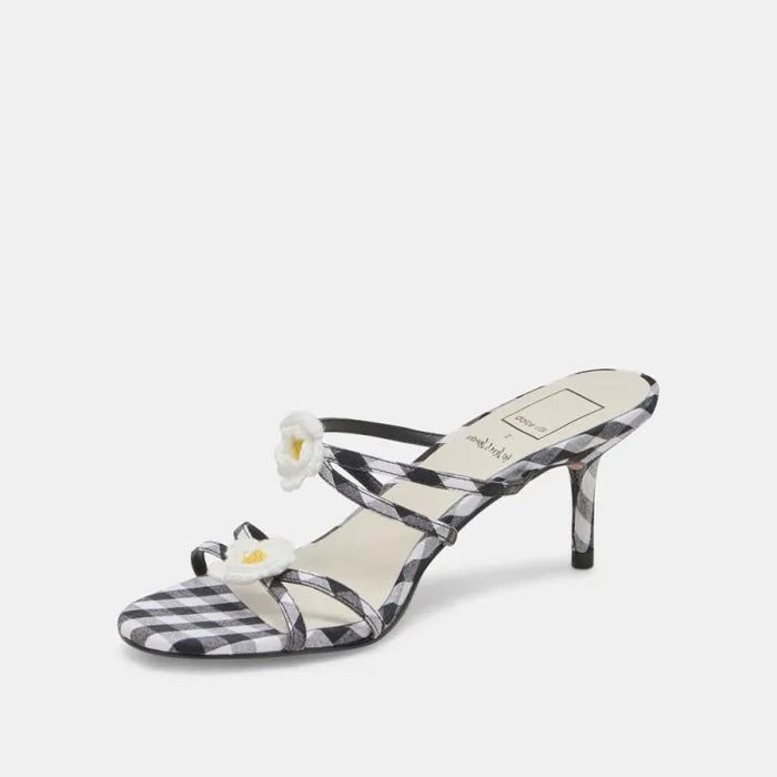 Dolce Vita Bete Heels Black White Gingham Women Heels