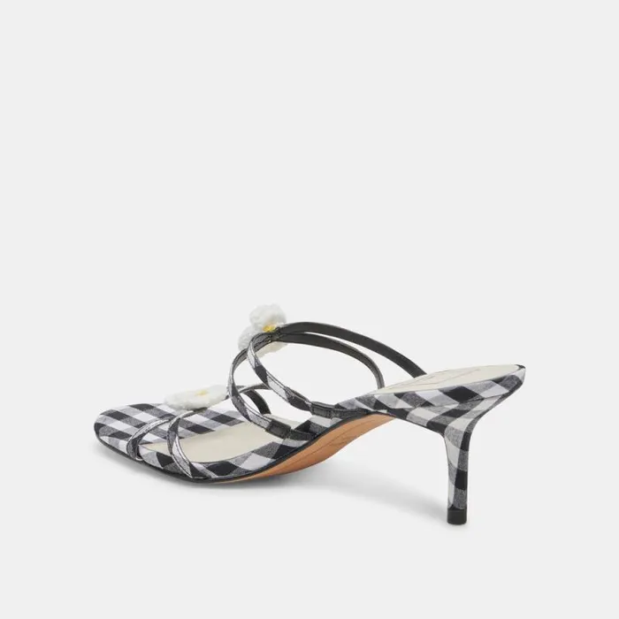 Dolce Vita Bete Heels Black White Gingham Women Heels