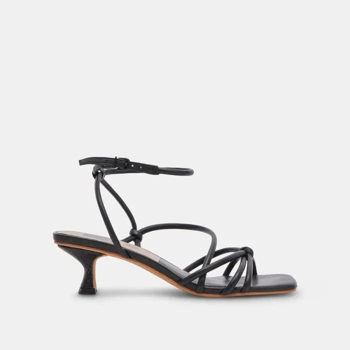 Dolce Vita Bev Heels Black Leather Women Heels