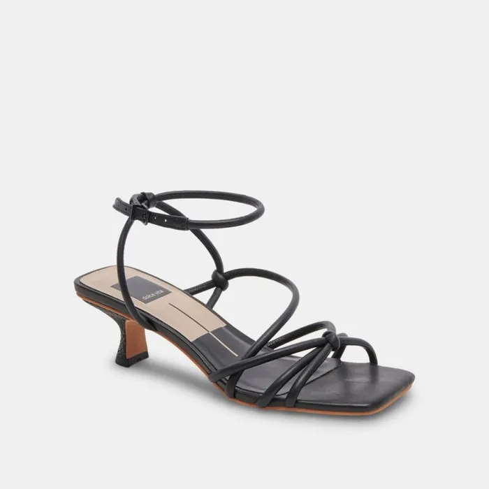 Dolce Vita Bev Heels Black Leather Women Heels