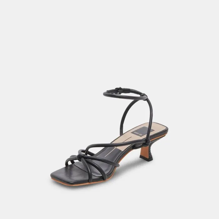 Dolce Vita Bev Heels Black Leather Women Heels