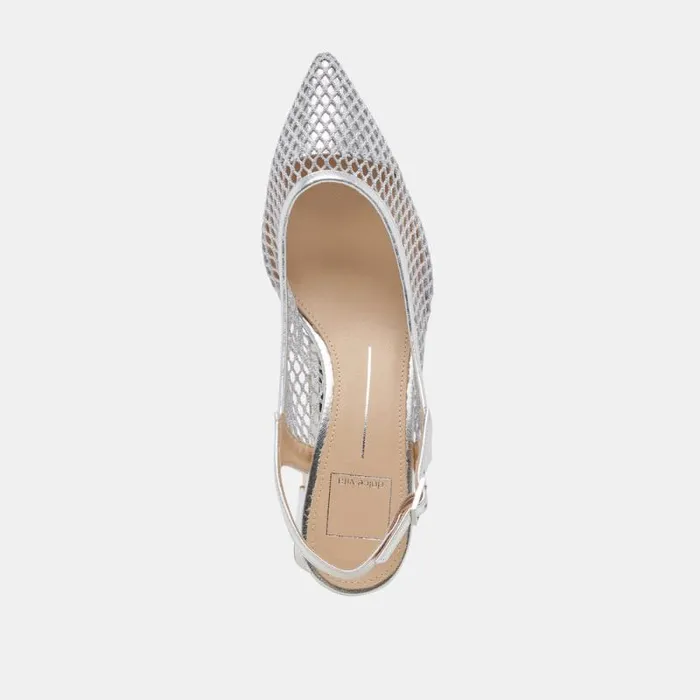 Dolce Vita Blondi Heels Silver Mesh Women Heels