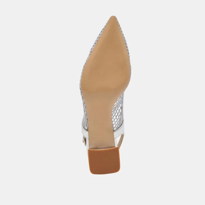 Dolce Vita Blondi Heels Silver Mesh Women Heels