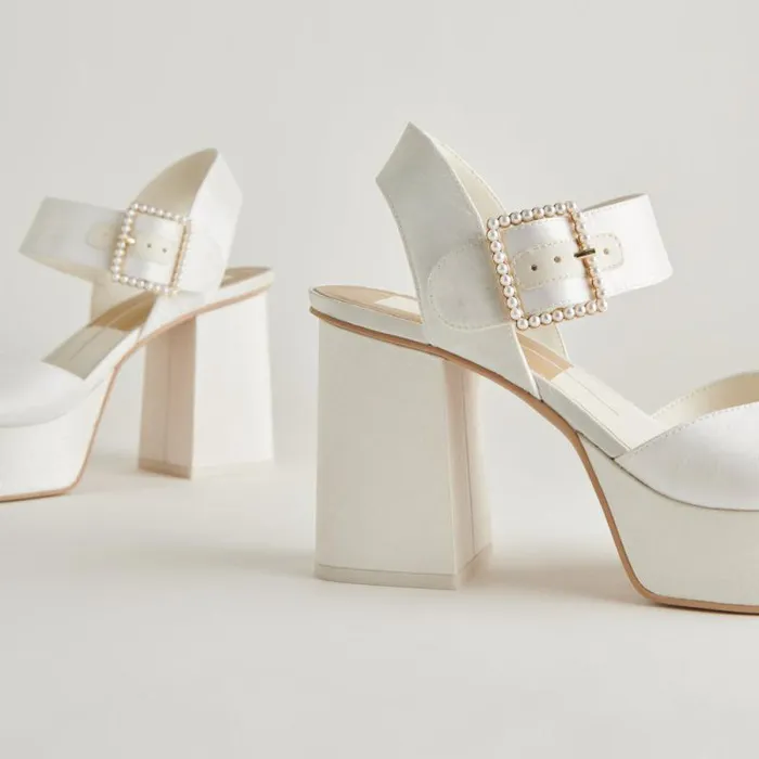 Dolce Vita Bobby Pearl Heels White Pearls Women Heels