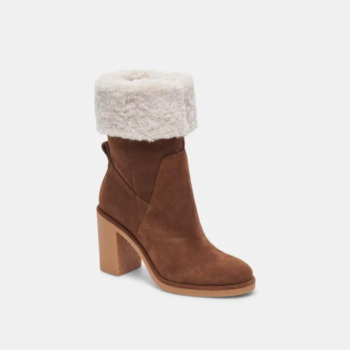 Dolce Vita Caddie Plush Boots Cocoa Suede Women Boots and Booties