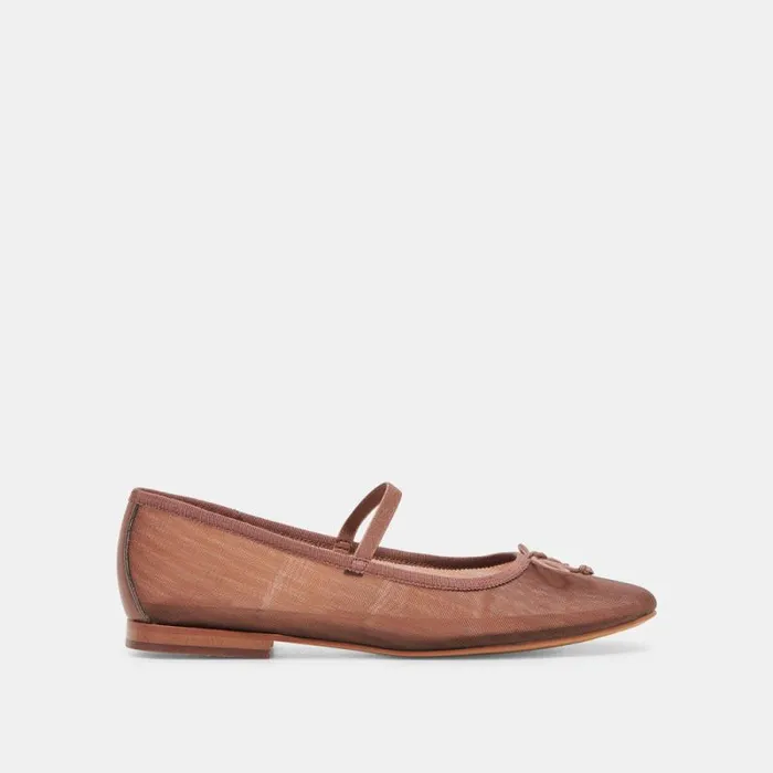 Dolce Vita Cadel Ballet Flats Espresso Mesh Women Flats and Loafers
