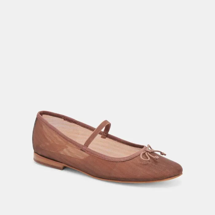 Dolce Vita Cadel Ballet Flats Espresso Mesh Women Flats and Loafers