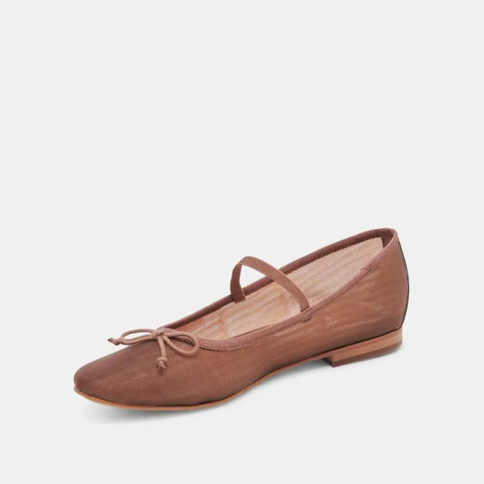 Dolce Vita Cadel Ballet Flats Espresso Mesh Women Flats and Loafers