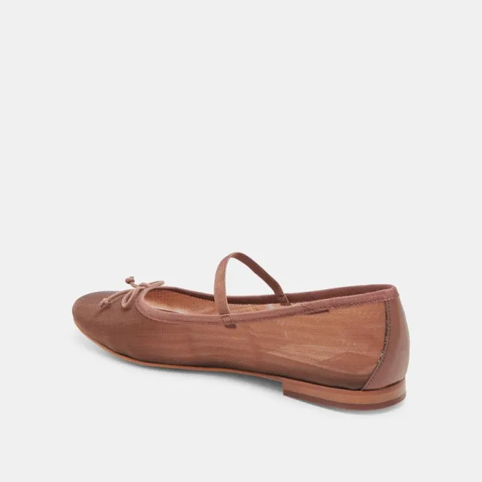 Dolce Vita Cadel Ballet Flats Espresso Mesh Women Flats and Loafers