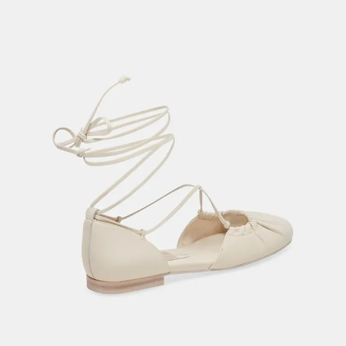 Dolce Vita Cancun Ballet Flats Ivory Leather Women Flats and Loafers