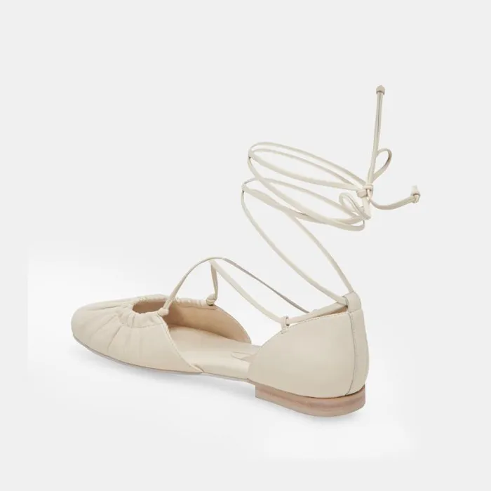 Dolce Vita Cancun Ballet Flats Ivory Leather Women Flats and Loafers