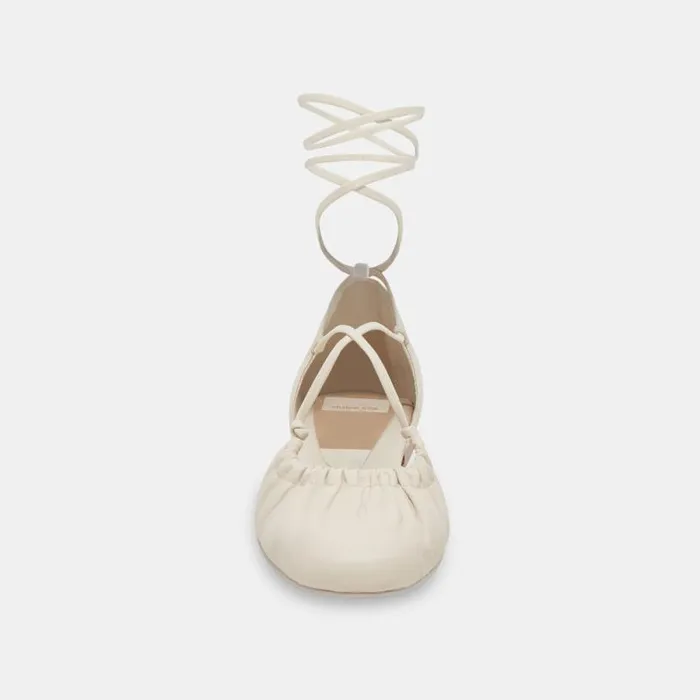 Dolce Vita Cancun Ballet Flats Ivory Leather Women Flats and Loafers