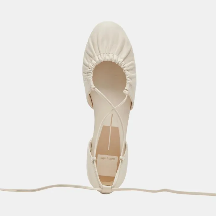 Dolce Vita Cancun Ballet Flats Ivory Leather Women Flats and Loafers