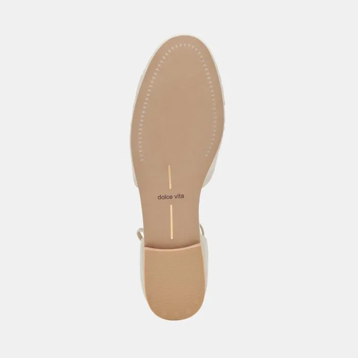 Dolce Vita Cancun Ballet Flats Ivory Leather Women Flats and Loafers