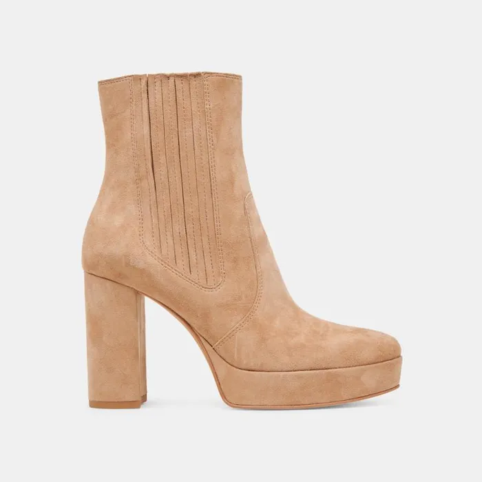 Dolce Vita Cinny Boots Camel Suede Women Boots and Booties