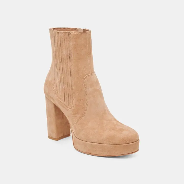Dolce Vita Cinny Boots Camel Suede Women Boots and Booties