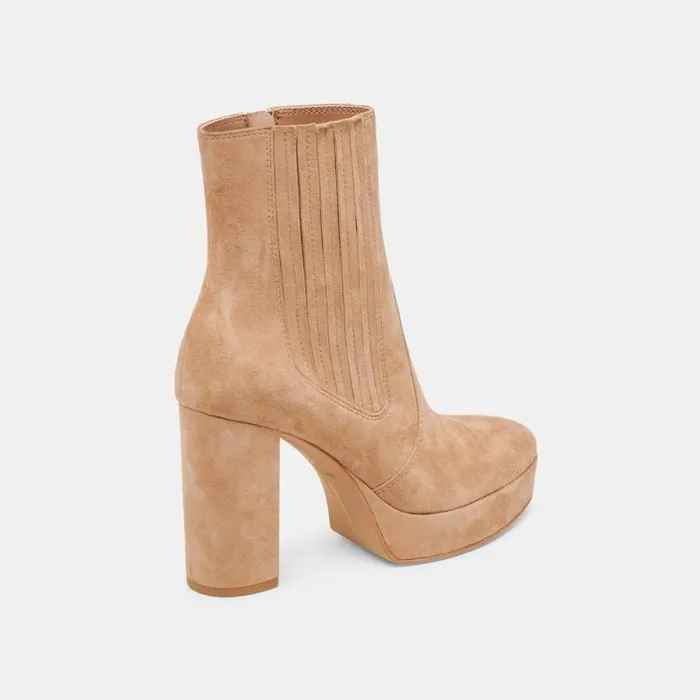 Dolce Vita Cinny Boots Camel Suede Women Boots and Booties