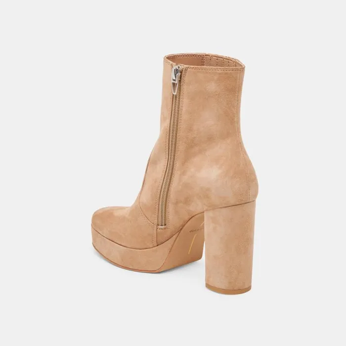 Dolce Vita Cinny Boots Camel Suede Women Boots and Booties