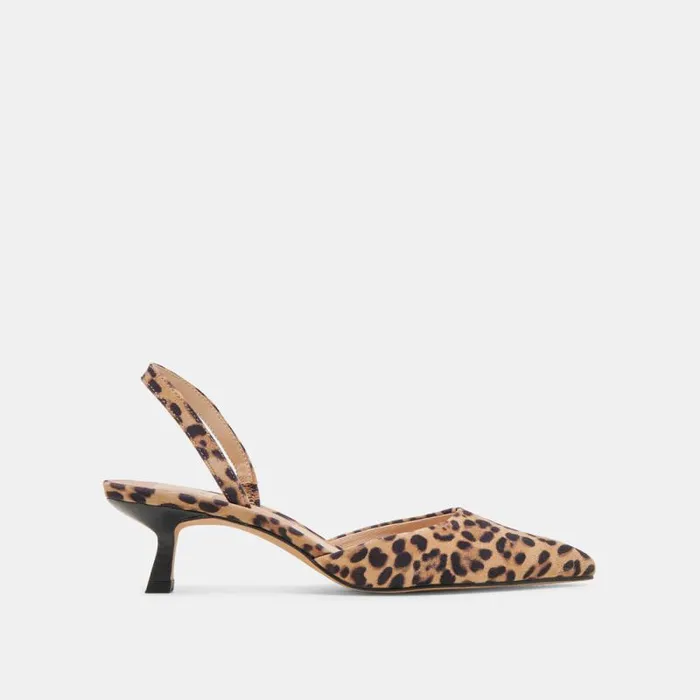 Dolce Vita Corsa Heels Dk Leopard Suede Women Heels