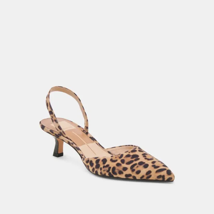 Dolce Vita Corsa Heels Dk Leopard Suede Women Heels