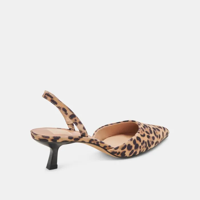 Dolce Vita Corsa Heels Dk Leopard Suede Women Heels
