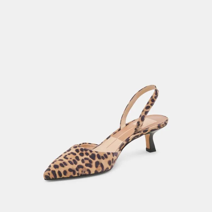 Dolce Vita Corsa Heels Dk Leopard Suede Women Heels