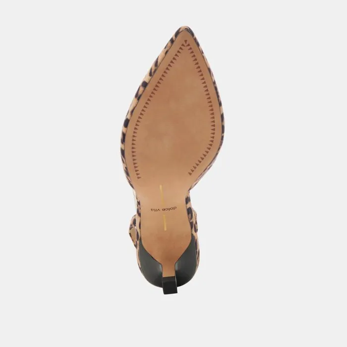 Dolce Vita Corsa Heels Dk Leopard Suede Women Heels