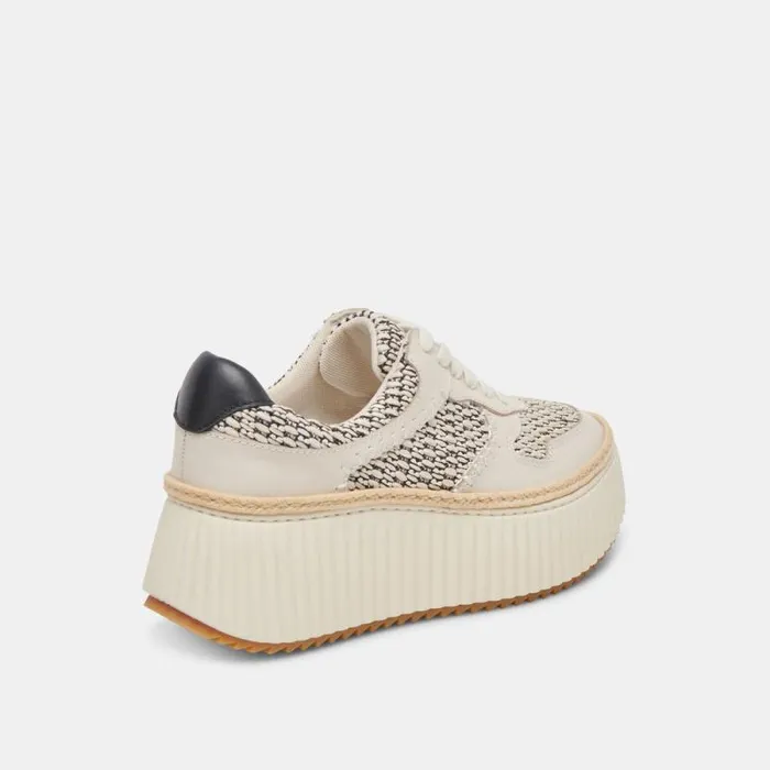 Dolce Vita Dandi Sneakers Black Natural Raffia Women Sneakers