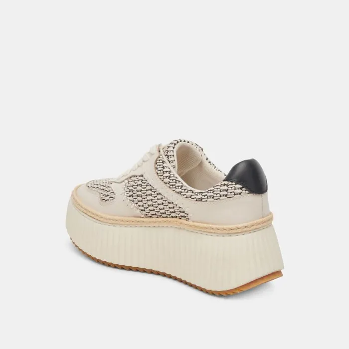 Dolce Vita Dandi Sneakers Black Natural Raffia Women Sneakers