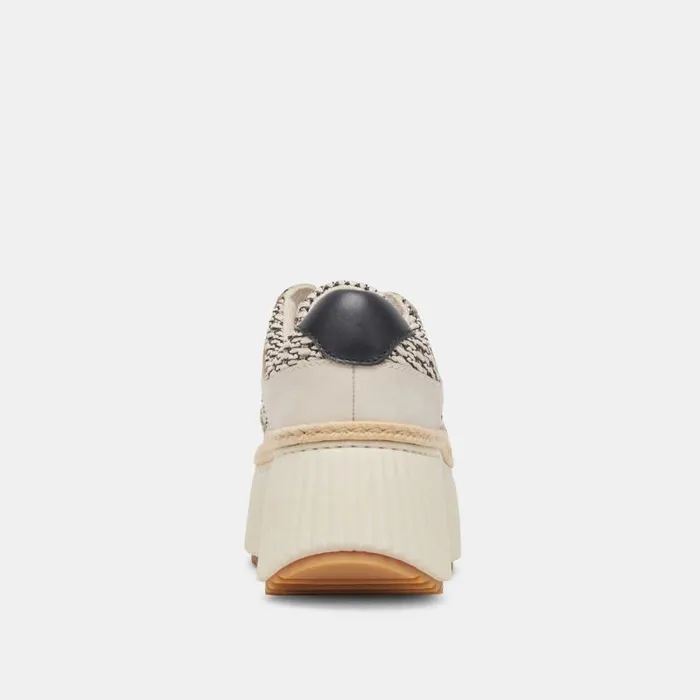 Dolce Vita Dandi Sneakers Black Natural Raffia Women Sneakers