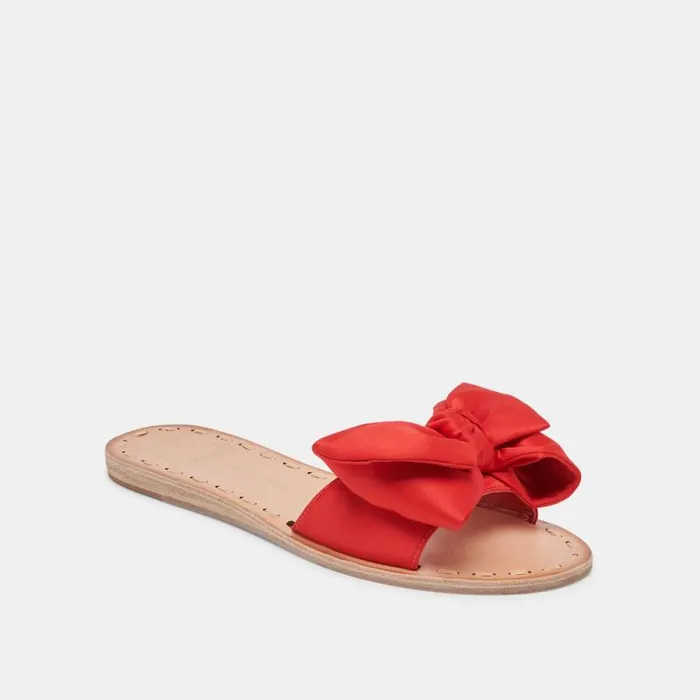 Dolce Vita Darsey Sandals Red Satin Women Sandals
