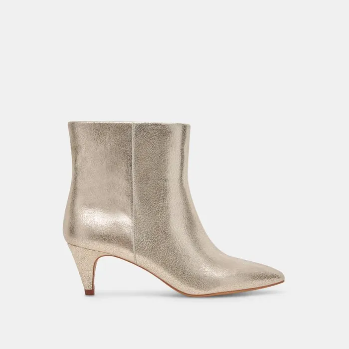 Dolce Vita Dee Booties Platinum Distressed Leather Women Boots and Booties