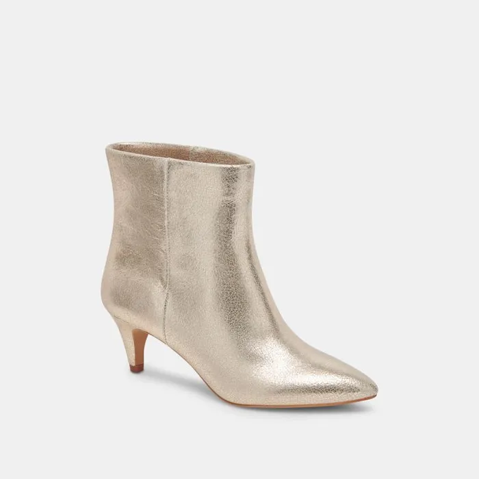 Dolce Vita Dee Booties Platinum Distressed Leather Women Boots and Booties
